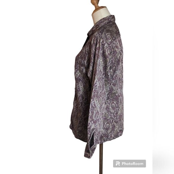 Woolrich Vintage Purple and Gray Patterned Button Down Shirt - Picture 4 of 6